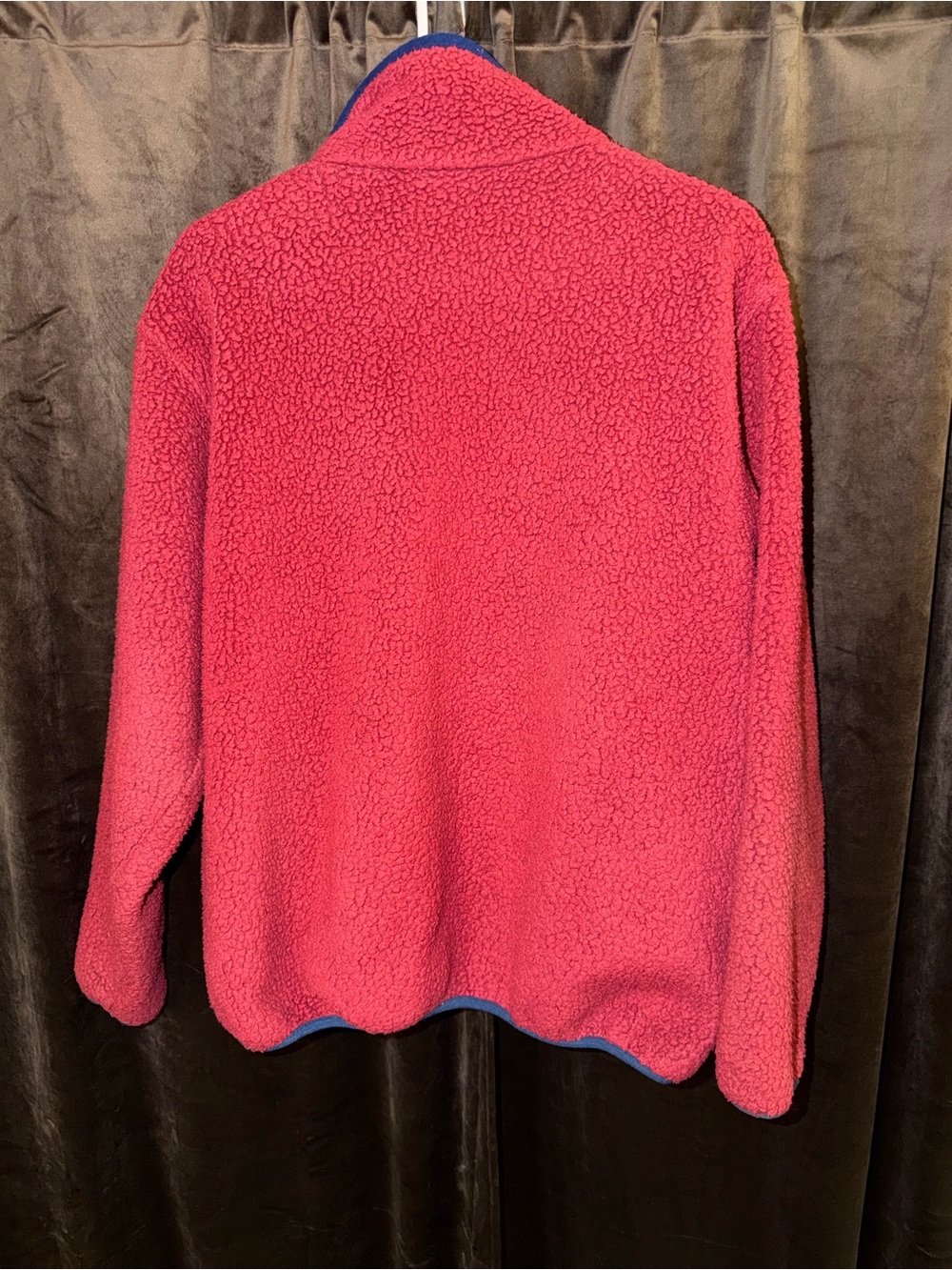 Vintage L.L. Bean Red Sherpa Jacket with Blue Trim - Picture 2 of 2